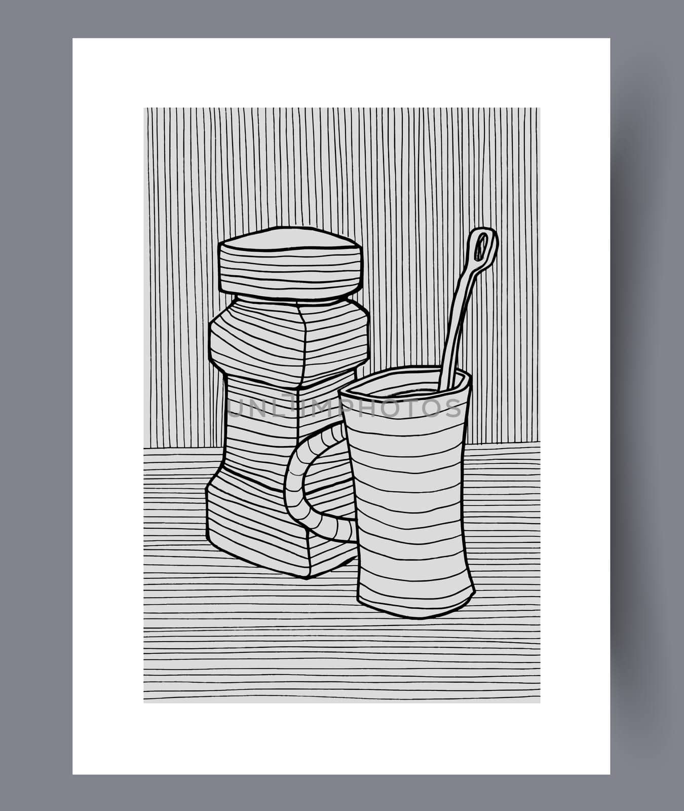 Scandinavian abstract vector print set. Minimalistic abstract wall art background for print. Scandinavian vector style.