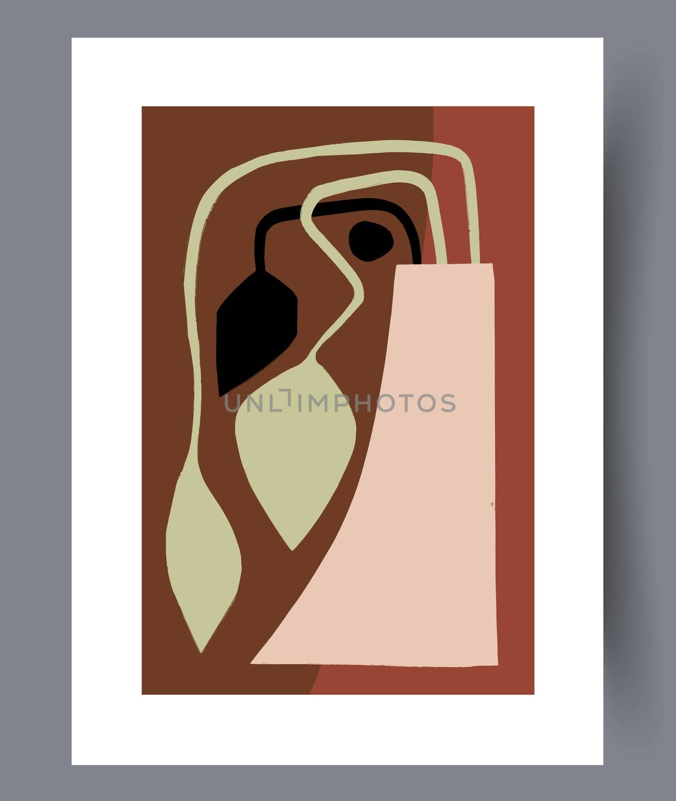 Scandinavian abstract vector print set. Minimalistic abstract wall art background for print. Scandinavian vector style.