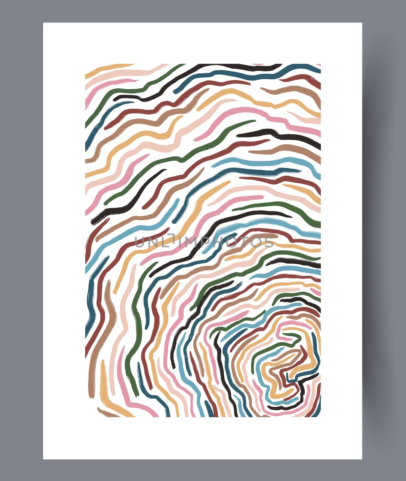 Scandinavian abstract vector print set. Minimalistic abstract wall art background for print. Scandinavian vector style.