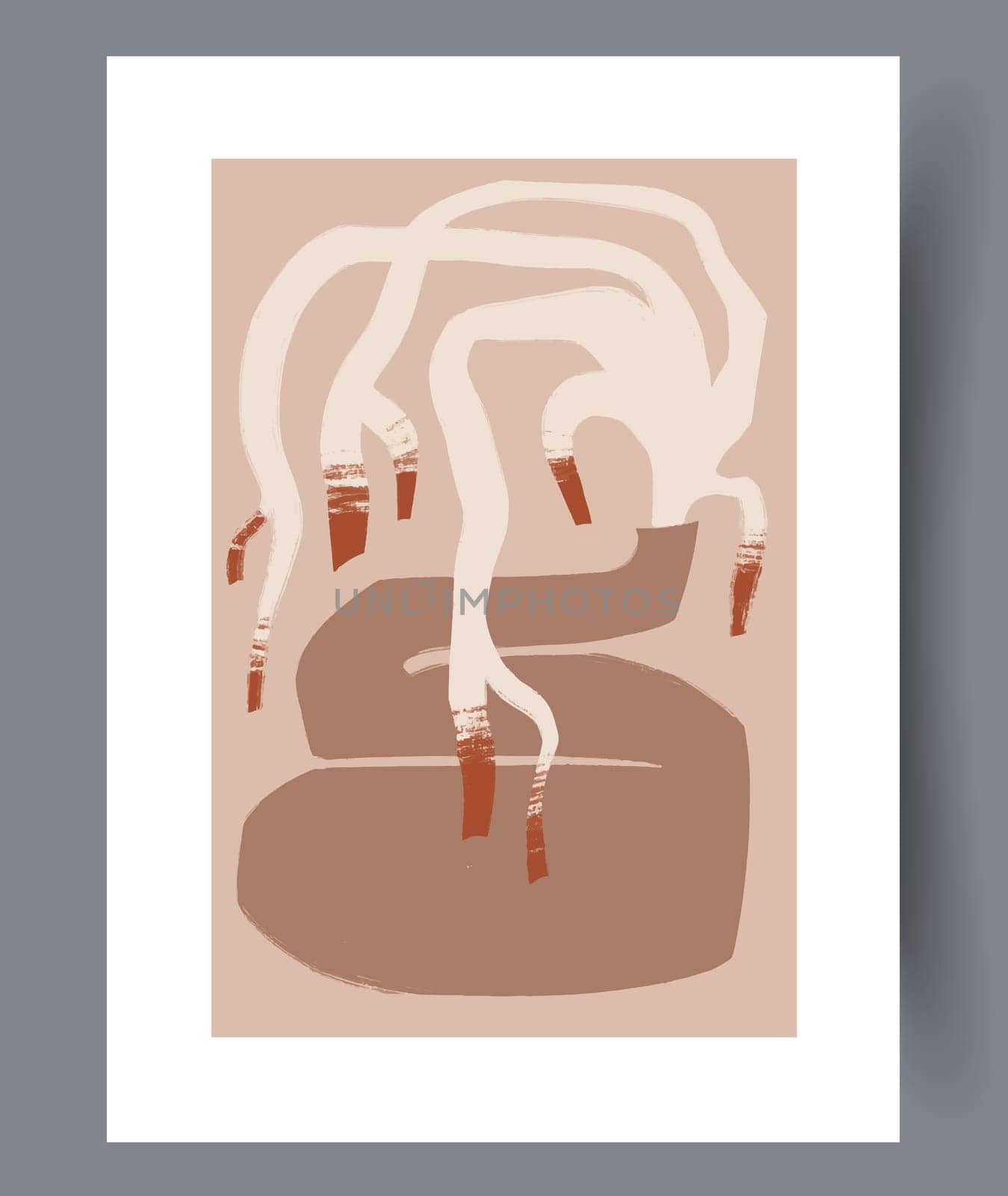 Scandinavian abstract vector print set. Minimalistic abstract wall art background for print. Scandinavian vector style.