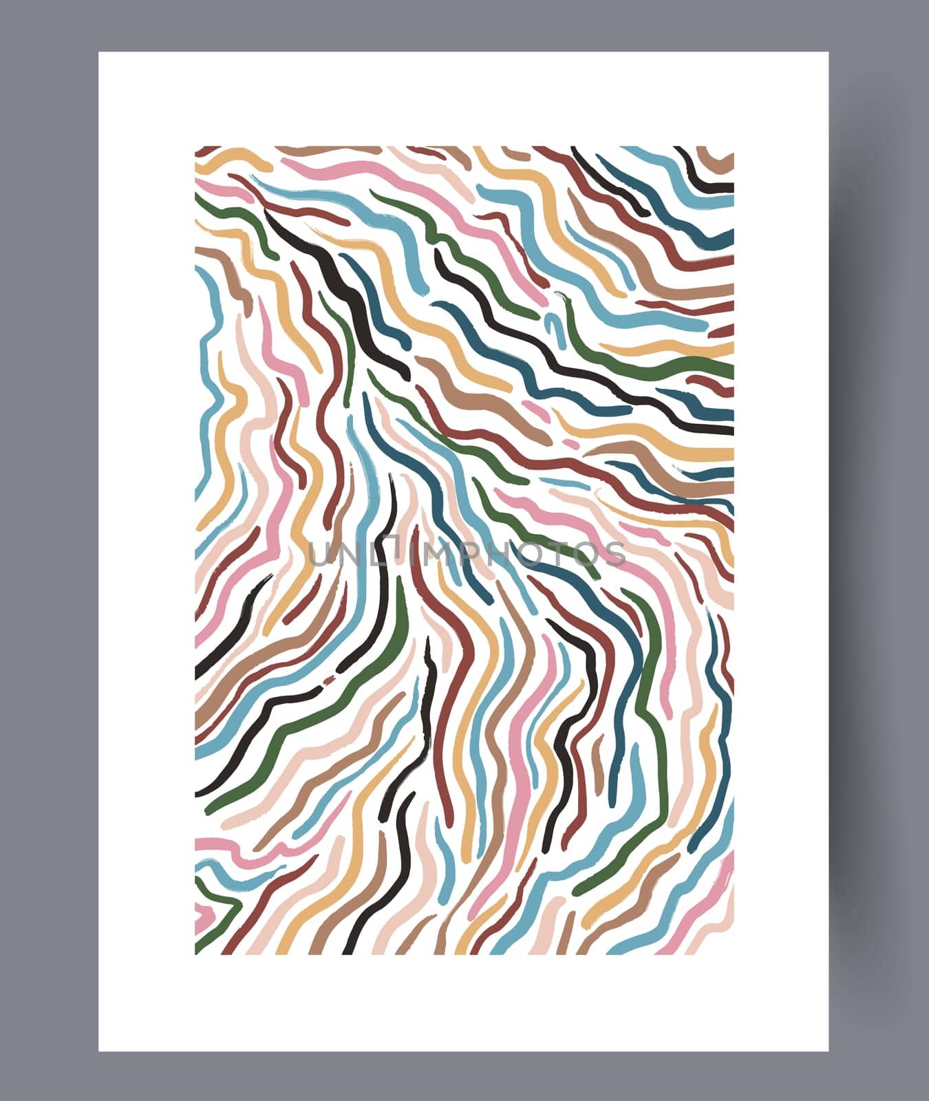 Scandinavian abstract vector print set. Minimalistic abstract wall art background for print. Scandinavian vector style.