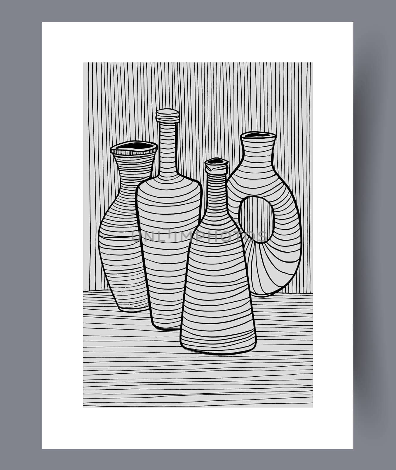 Scandinavian abstract vector print set. Minimalistic abstract wall art background for print. Scandinavian vector style.