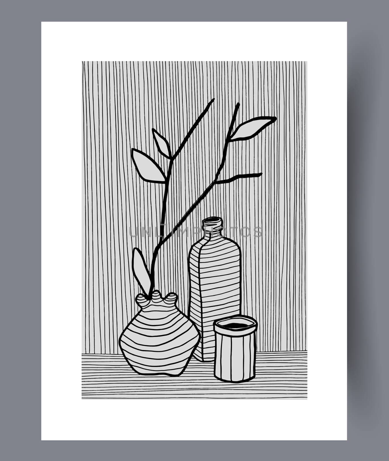Scandinavian abstract vector print set. Minimalistic abstract wall art background for print. Scandinavian vector style.