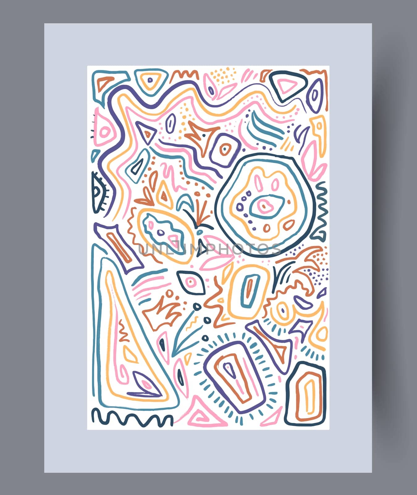Scandinavian abstract vector print set. Minimalistic abstract wall art background for print. Scandinavian vector style.