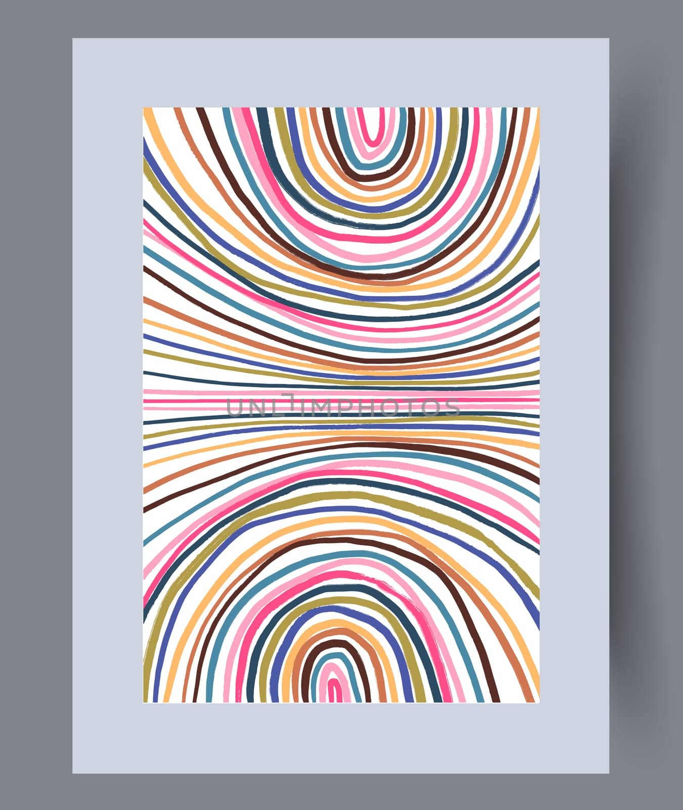 Scandinavian abstract vector print set. Minimalistic abstract wall art background for print. Scandinavian vector style.