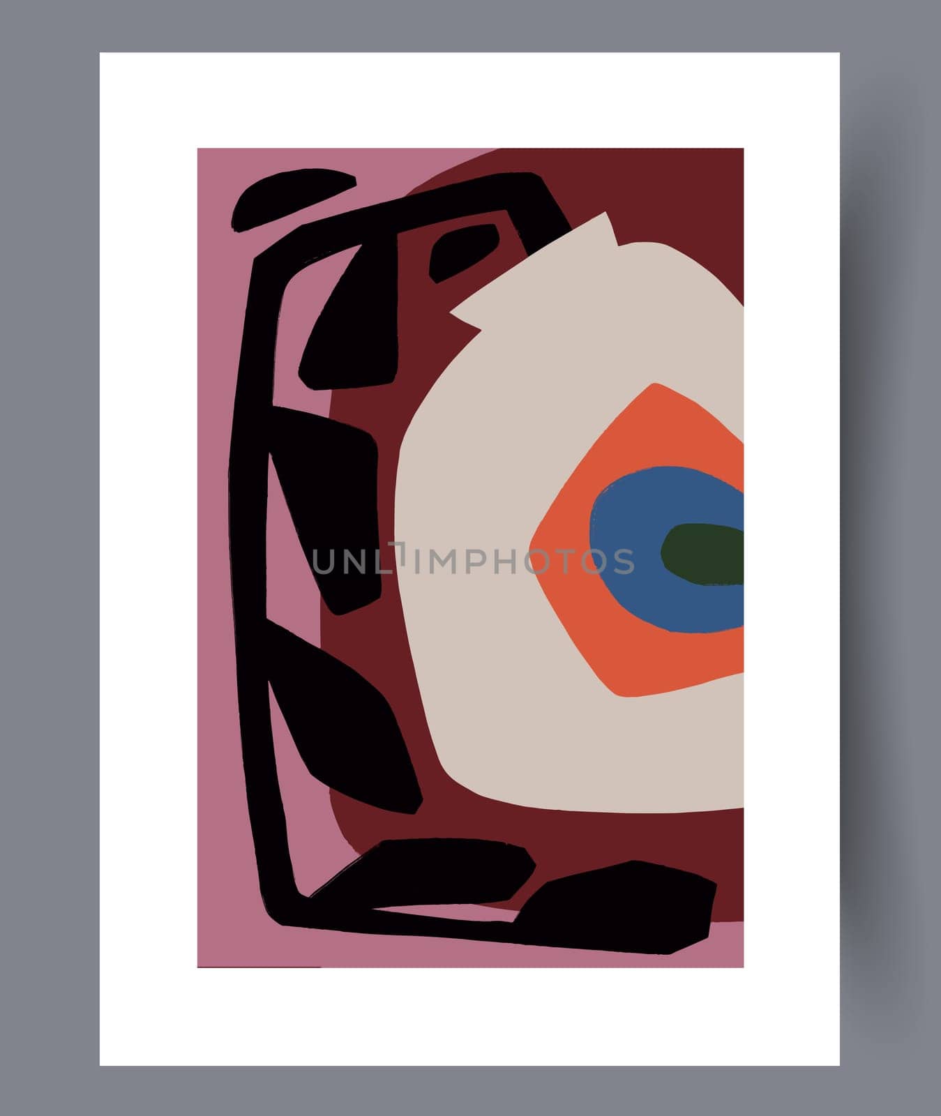 Scandinavian abstract vector print set. Minimalistic abstract wall art background for print. Scandinavian vector style.