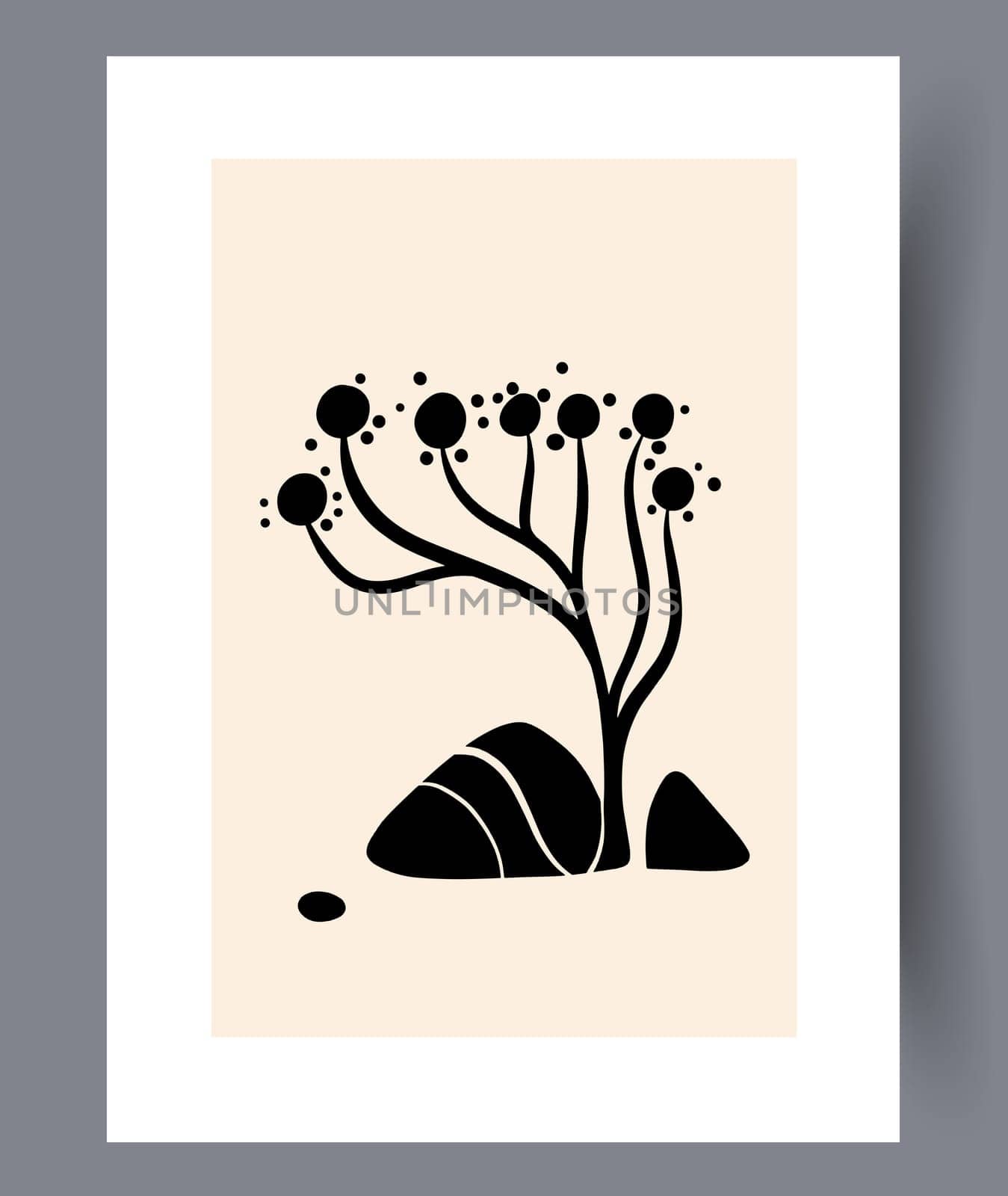 Scandinavian abstract vector print set. Minimalistic abstract wall art background for print. Scandinavian vector style.