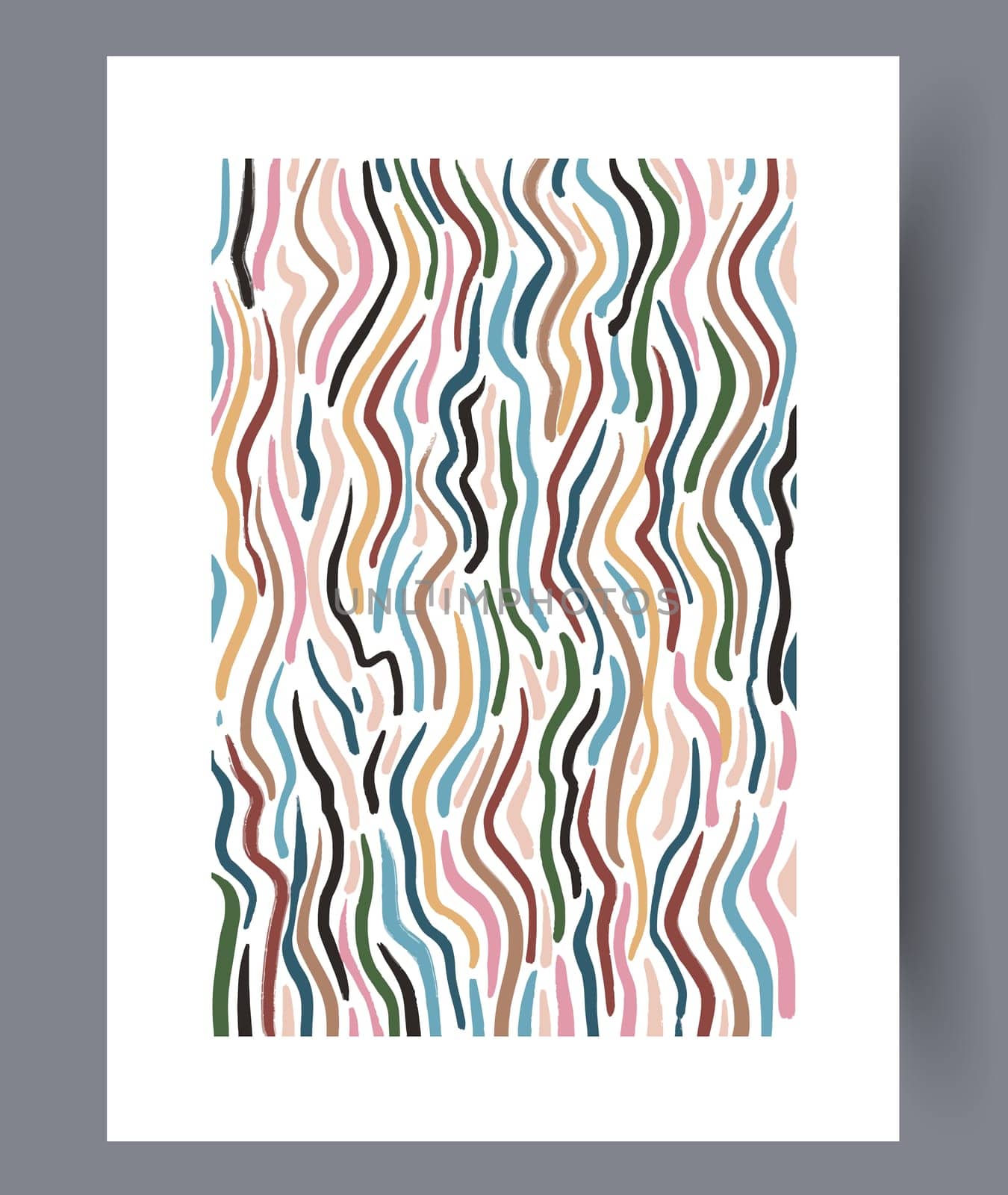 Scandinavian abstract vector print set. Minimalistic abstract wall art background for print. Scandinavian vector style.