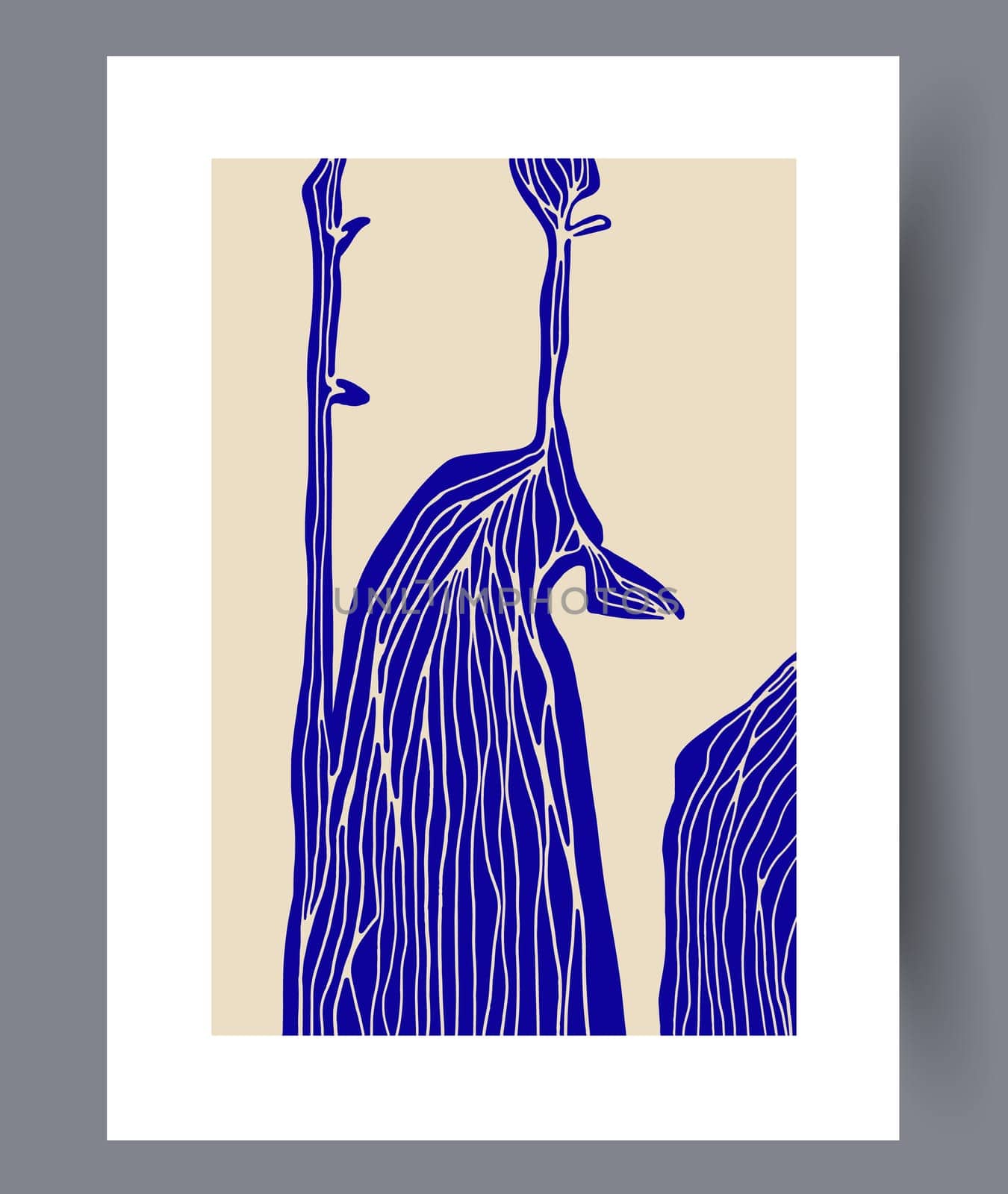Scandinavian abstract vector print set. Minimalistic abstract wall art background for print. Scandinavian vector style.