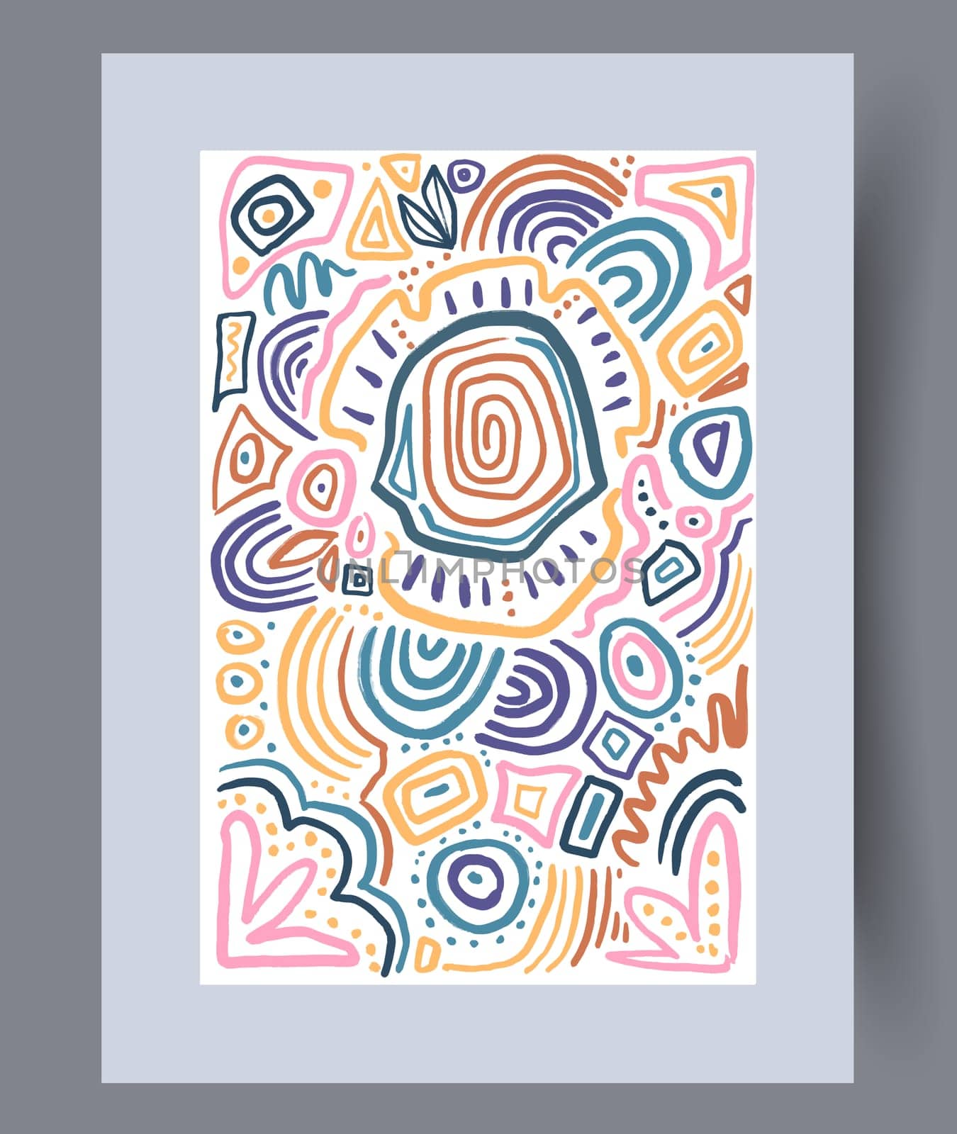 Scandinavian abstract vector print set. Minimalistic abstract wall art background for print. Scandinavian vector style.