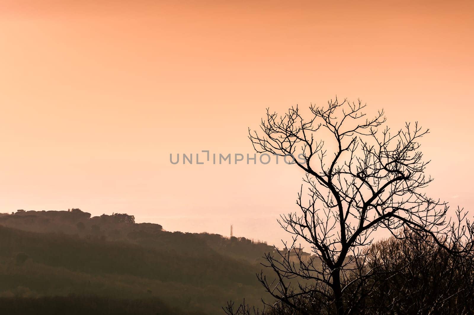 orange landscape in the country of san marino italy