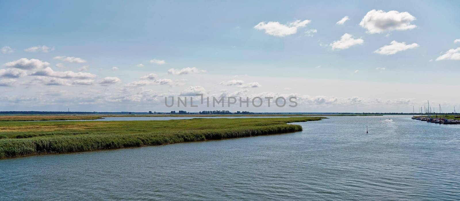 Zingster Strom river at the port of Zingst, Fischland-Darß peninsula, Mecklenburg-West Pomerania, Germany