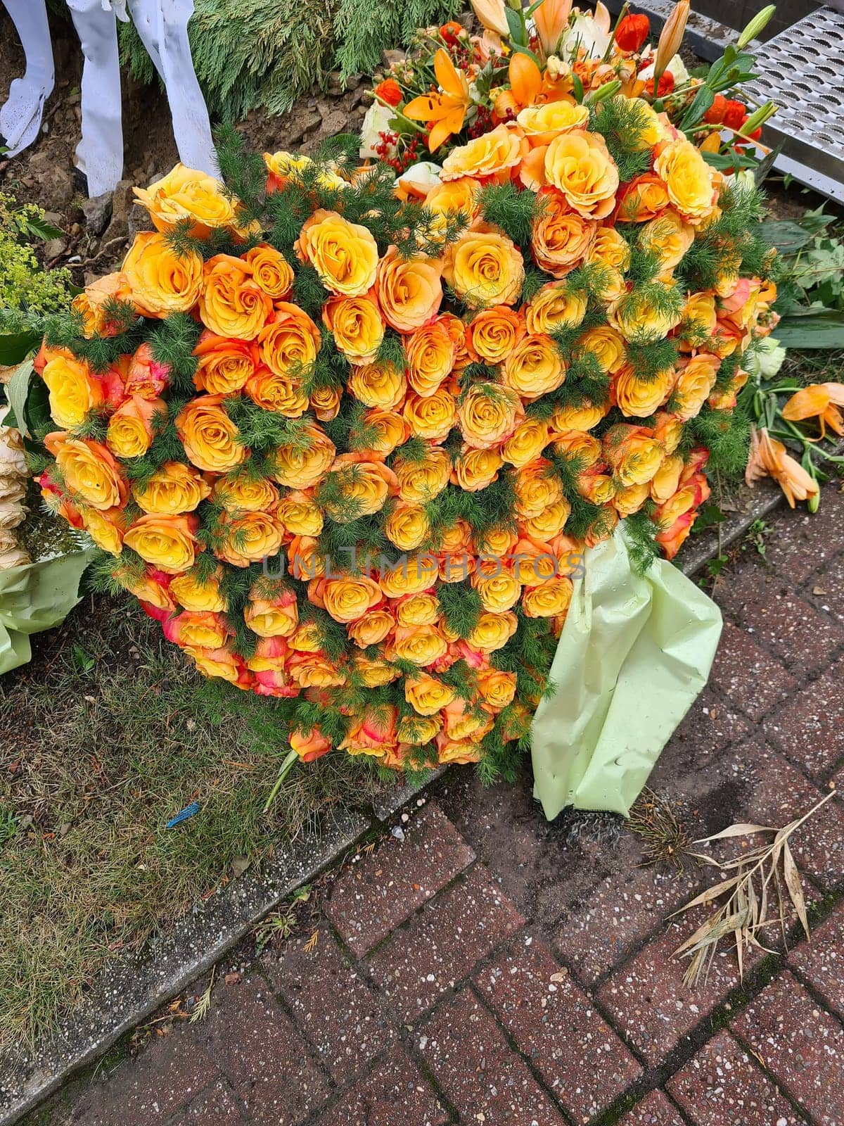 Heart shaped flower arrangement for funeral, Valentine's Day or wedding