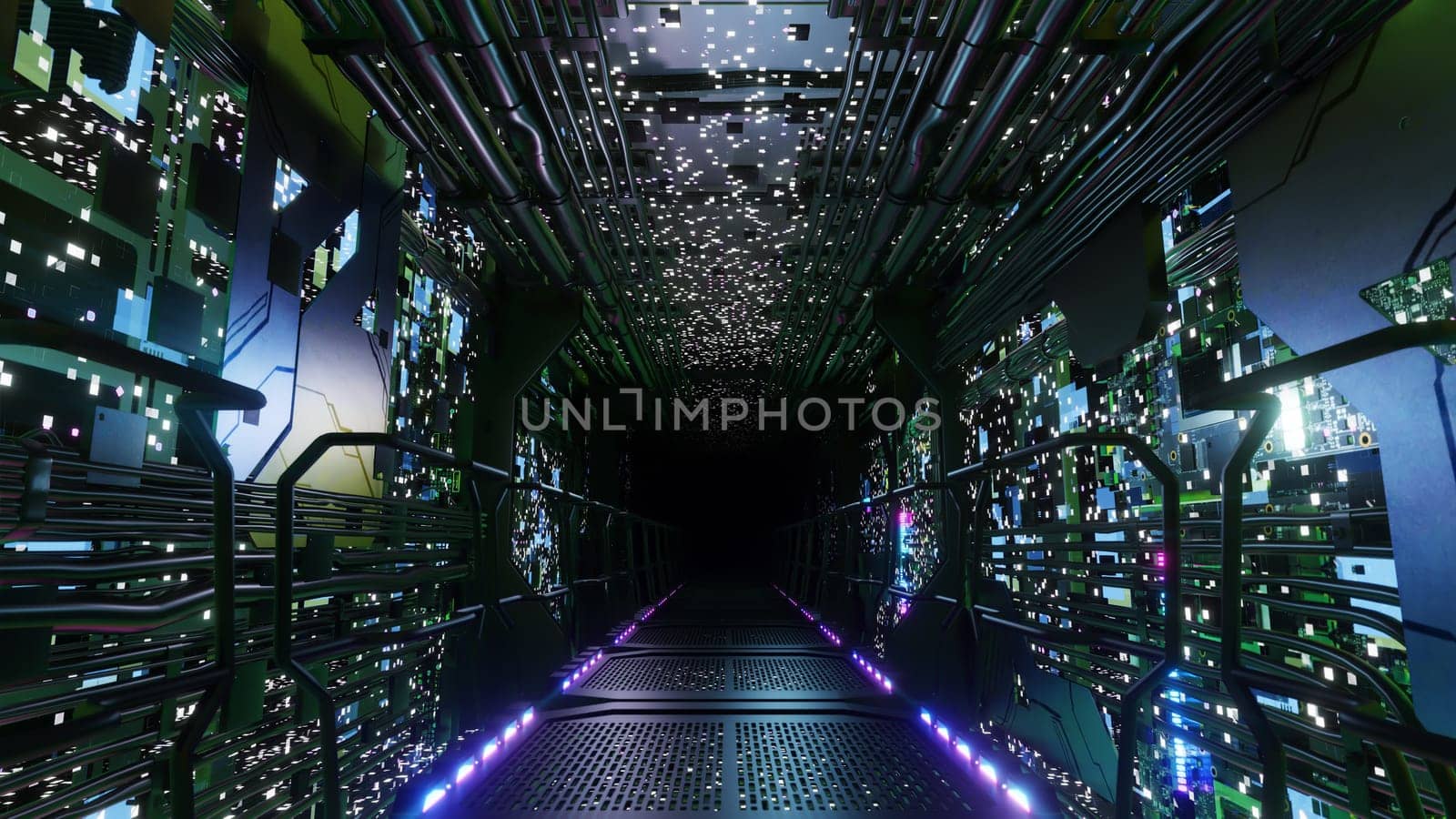 3D illustration Background for advertising and wallpaper in sci fi and technology innovation scene. 3D rendering in decorative concept.