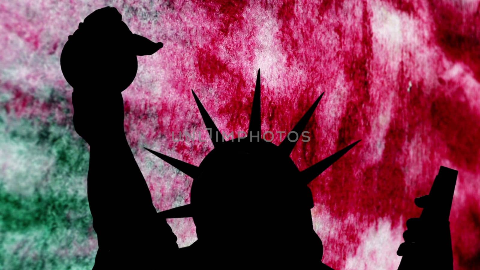 Statue of liberty against bloody background