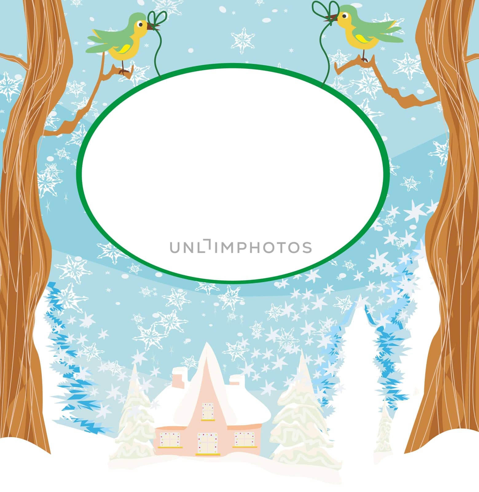 Christmas Winter Birds Graphic Design