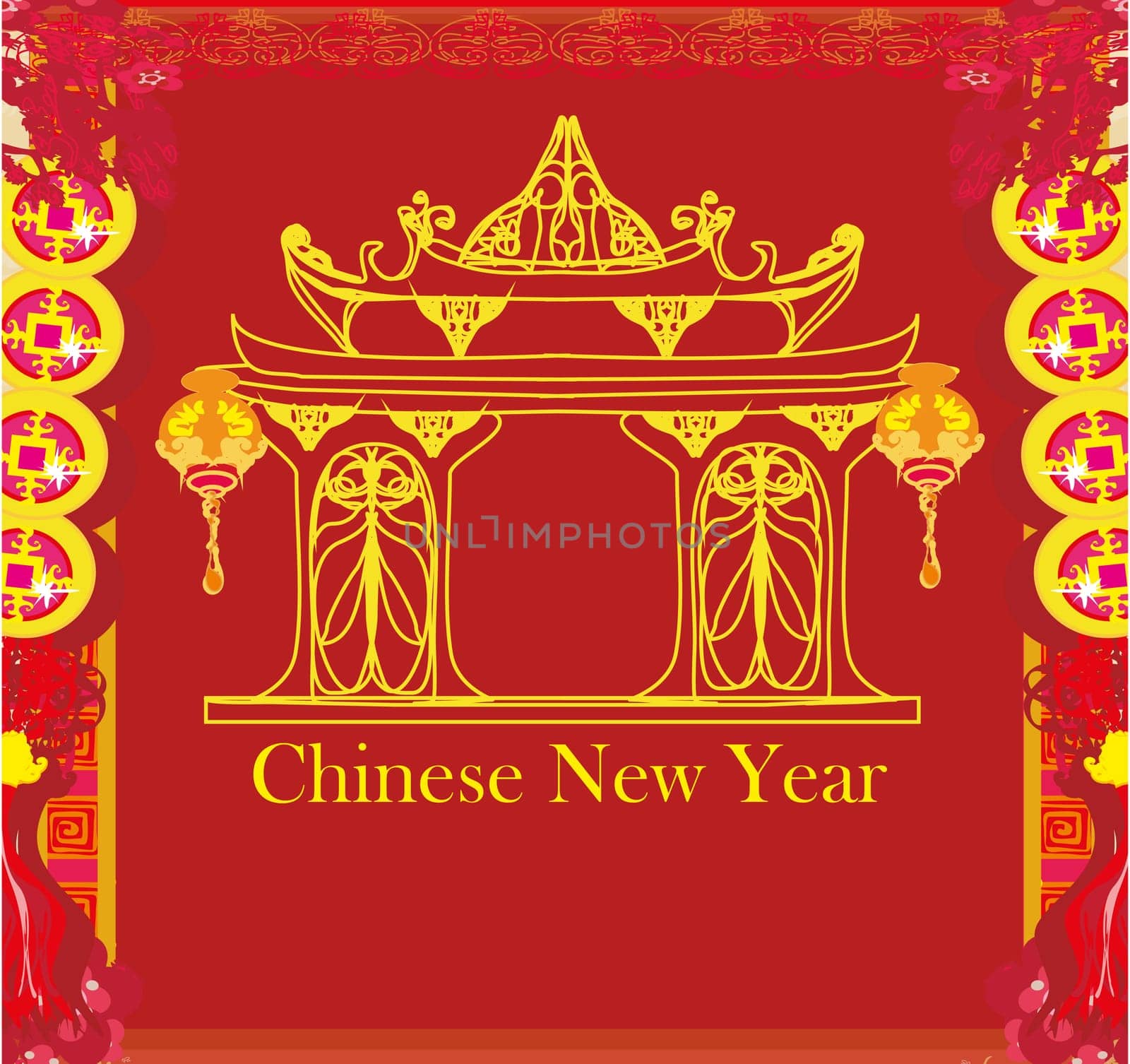 Oriental Happy Chinese New Year card