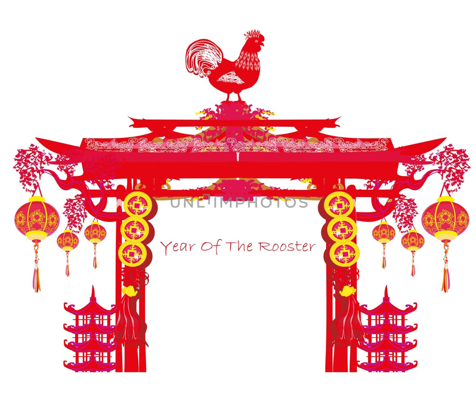 year of rooster - New Year frame