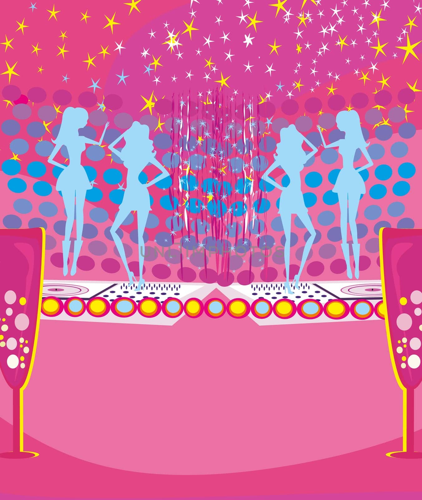 background disco party - drinks, entertainment and dancing