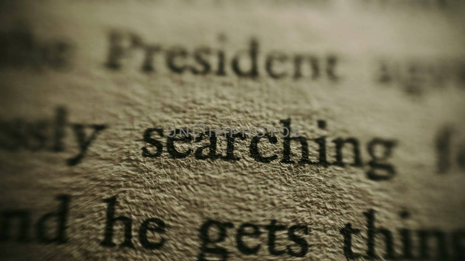 Classified document intelligence report focus on president text shallow depth of field