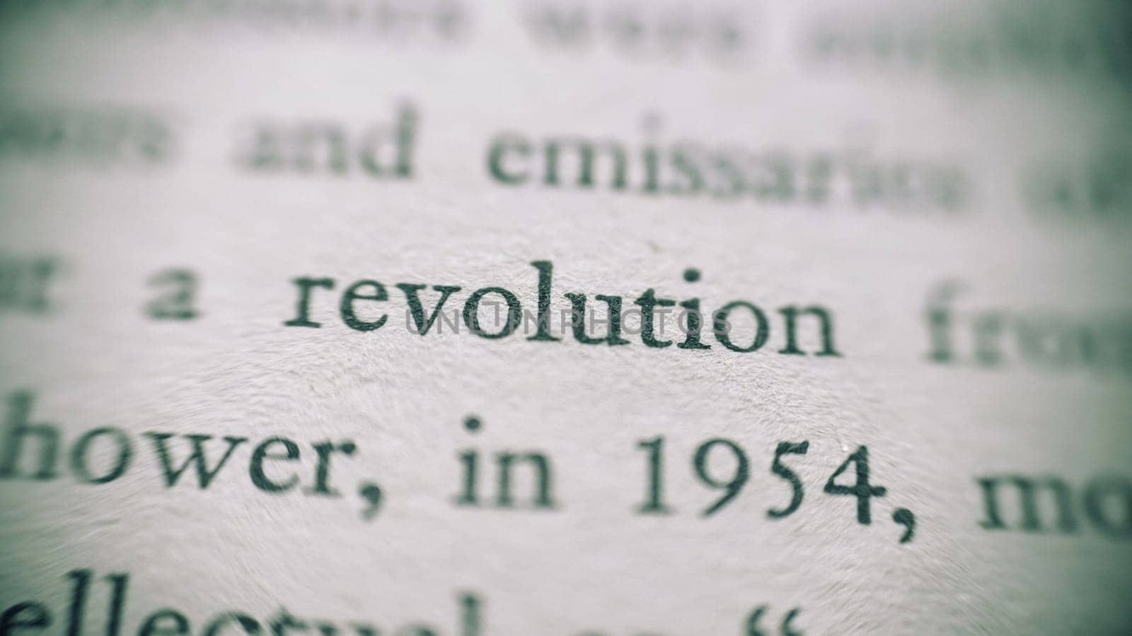Secret document intelligence report focus on revolution text shallow depth of field