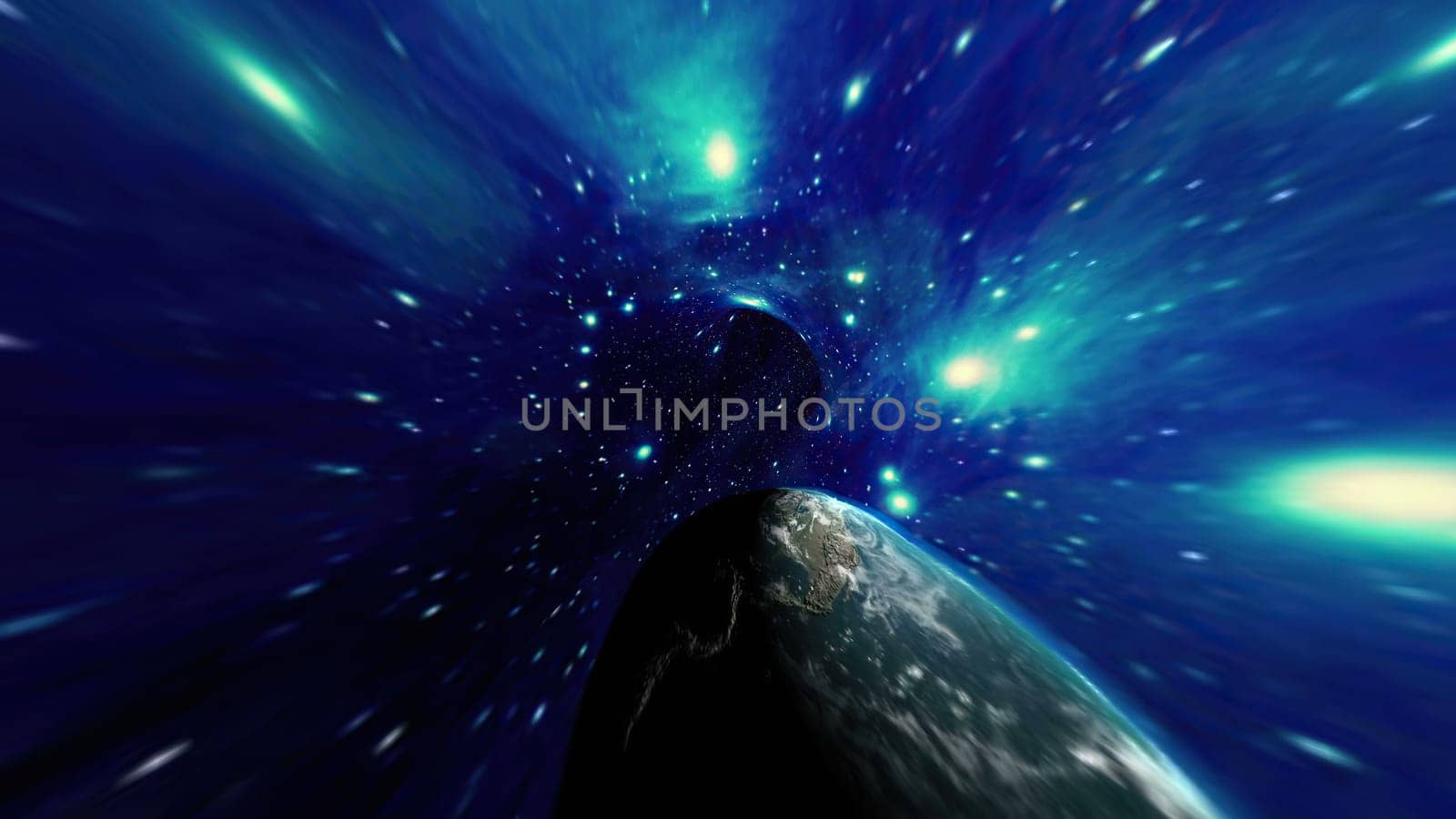 Travel Through The Wormhole Warp Tunnel 3d illustration