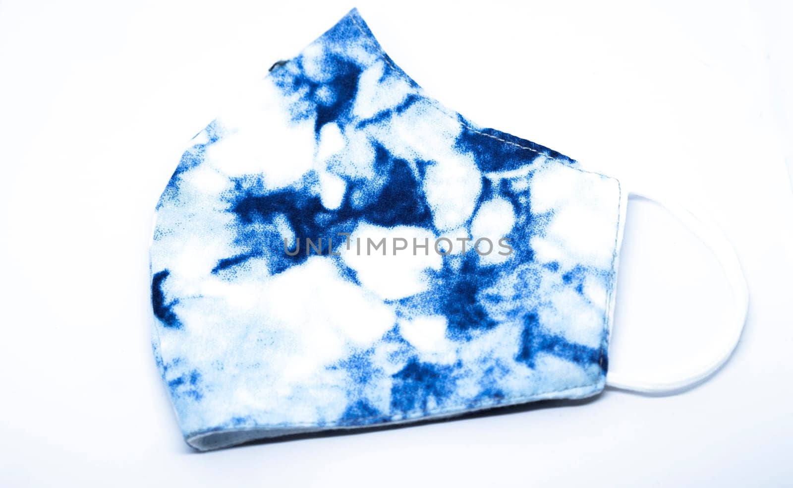 Indigo tie dye,Shibori and  Indigo Dye  fabric covid fabric mask