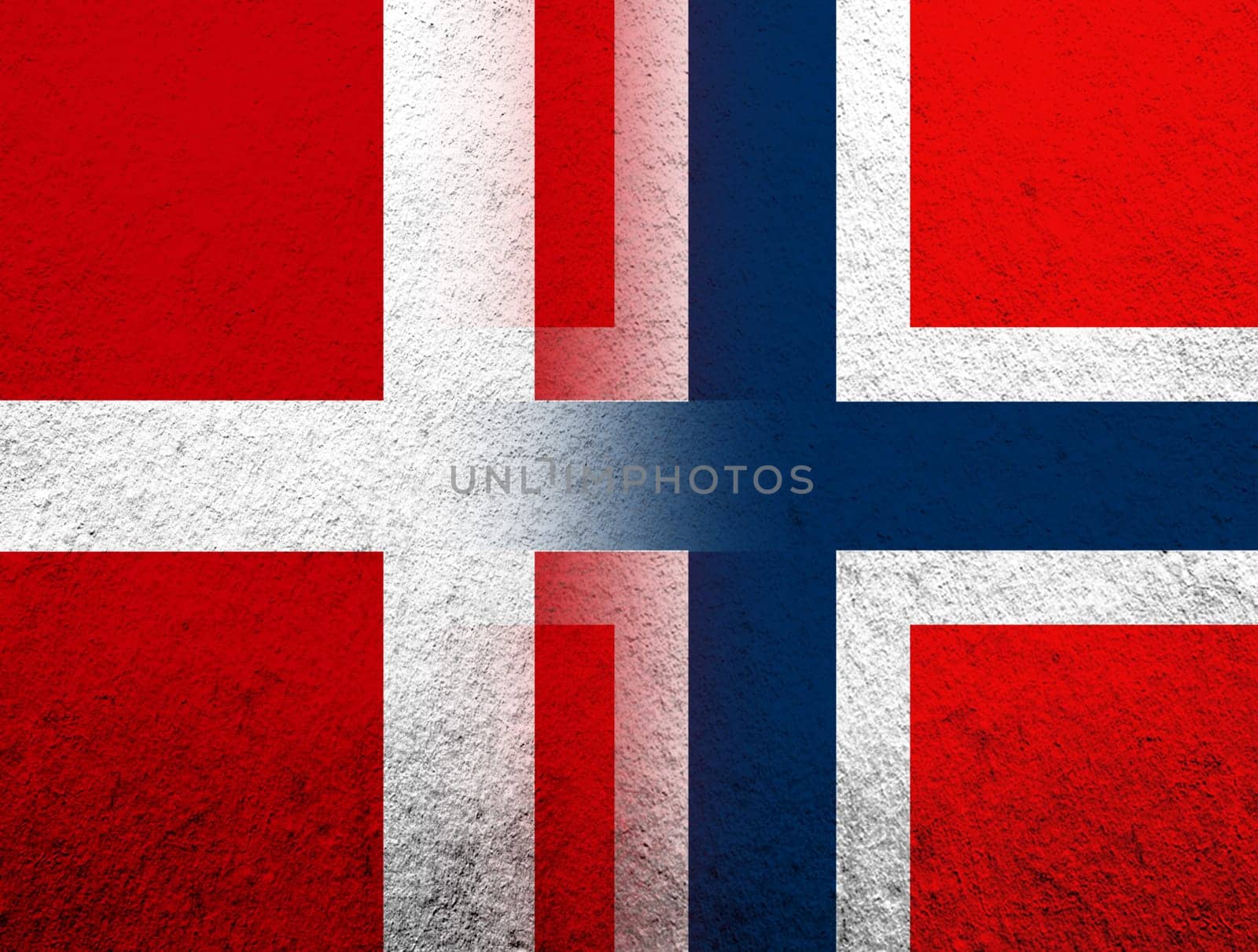 the Kingdom of Denmark National flag with The Kingdom of Norway national flag. Grunge Background