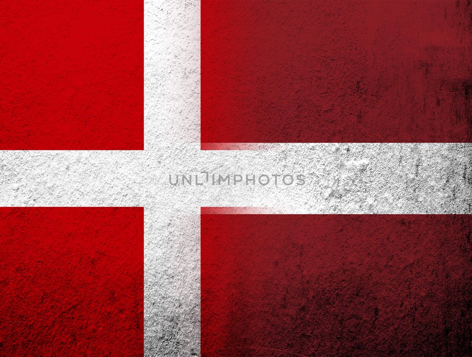 the Kingdom of Denmark National flag with The Republic of Latvia National flag. Grunge Background