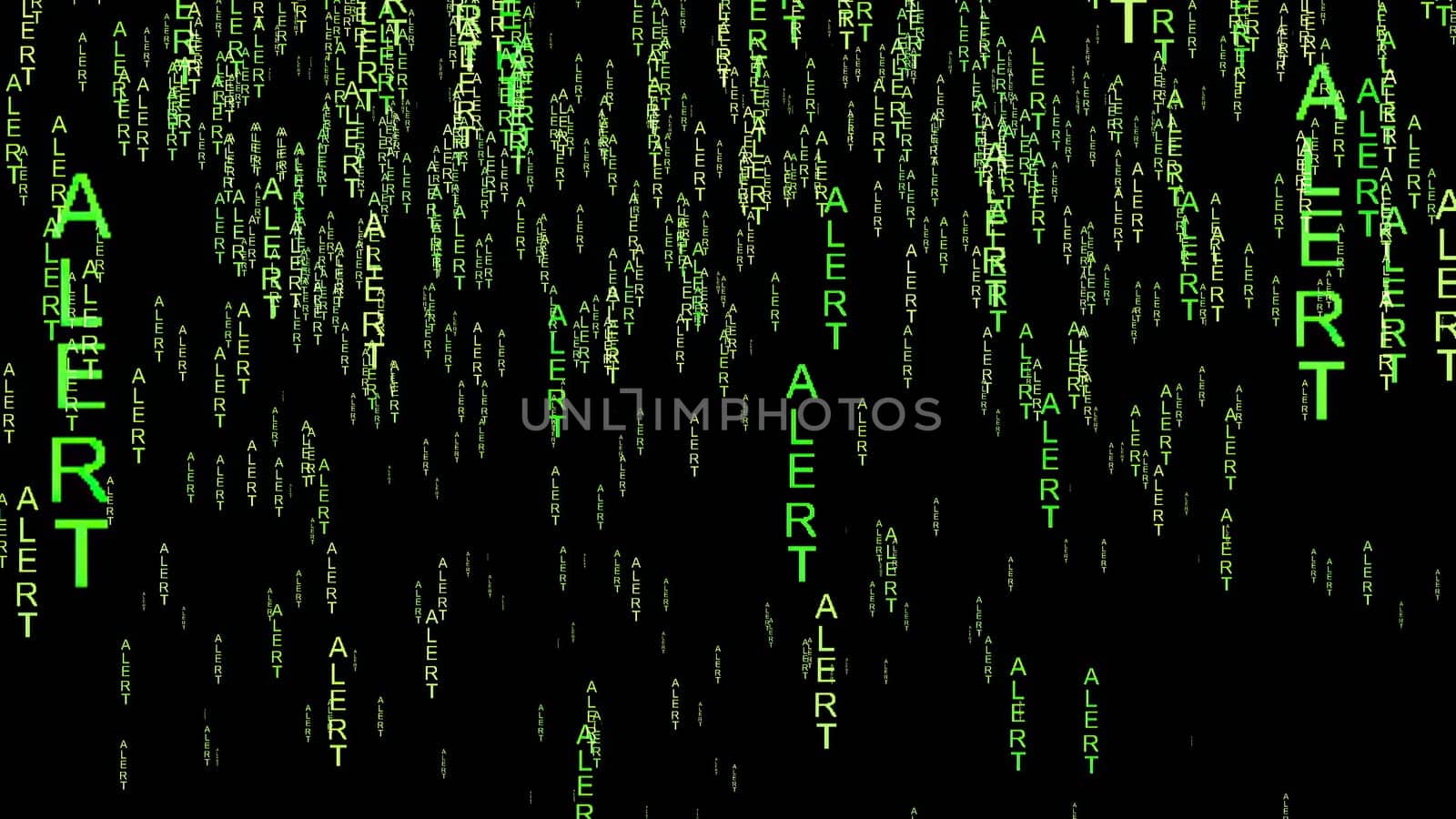 Alert data on the web concept
