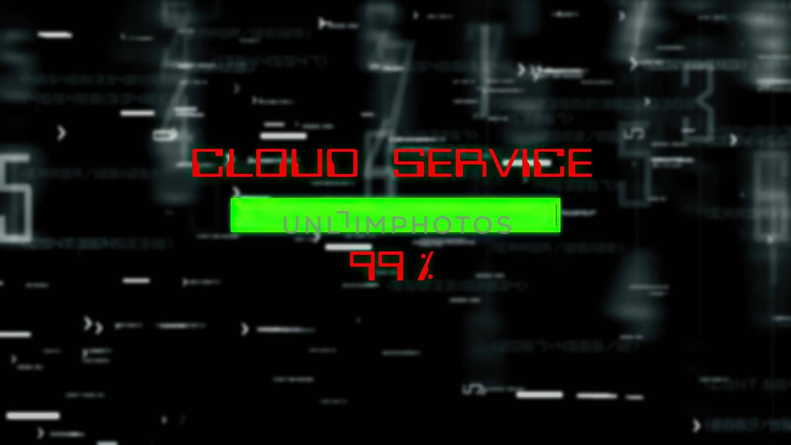 Cloud service progress bar on digital background