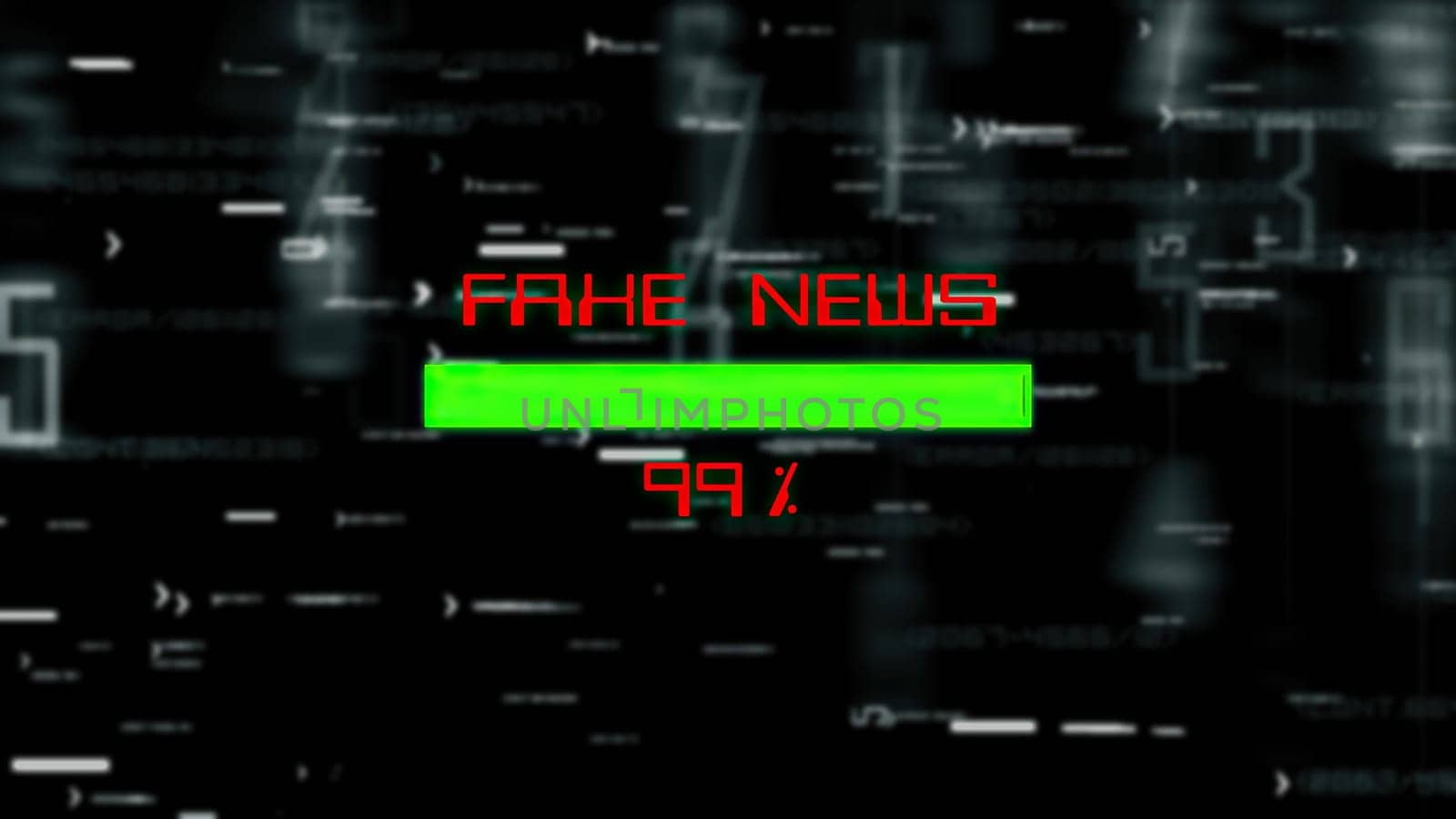 Fake news data process on digital background