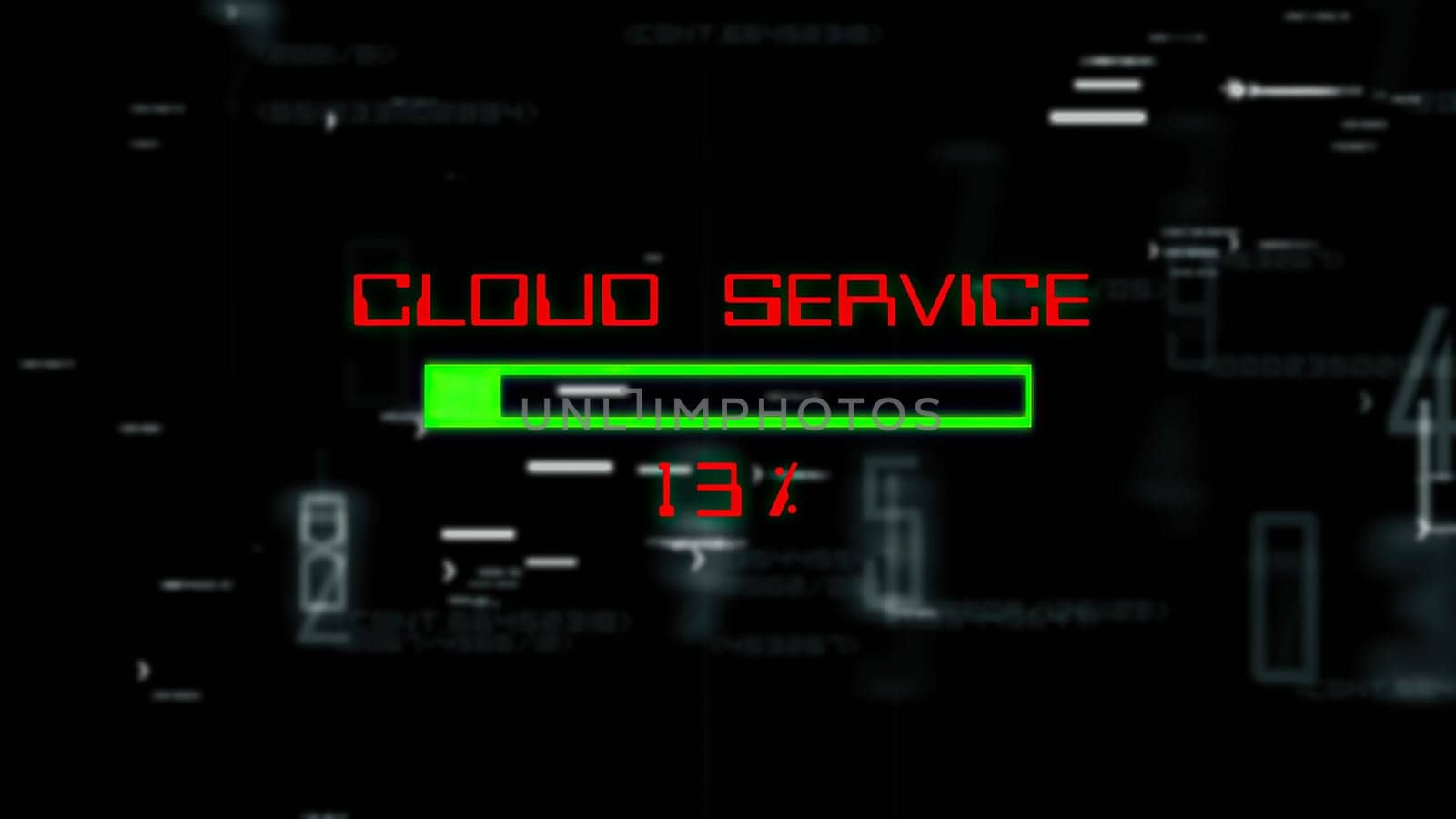 Cloud service progress bar on digital background