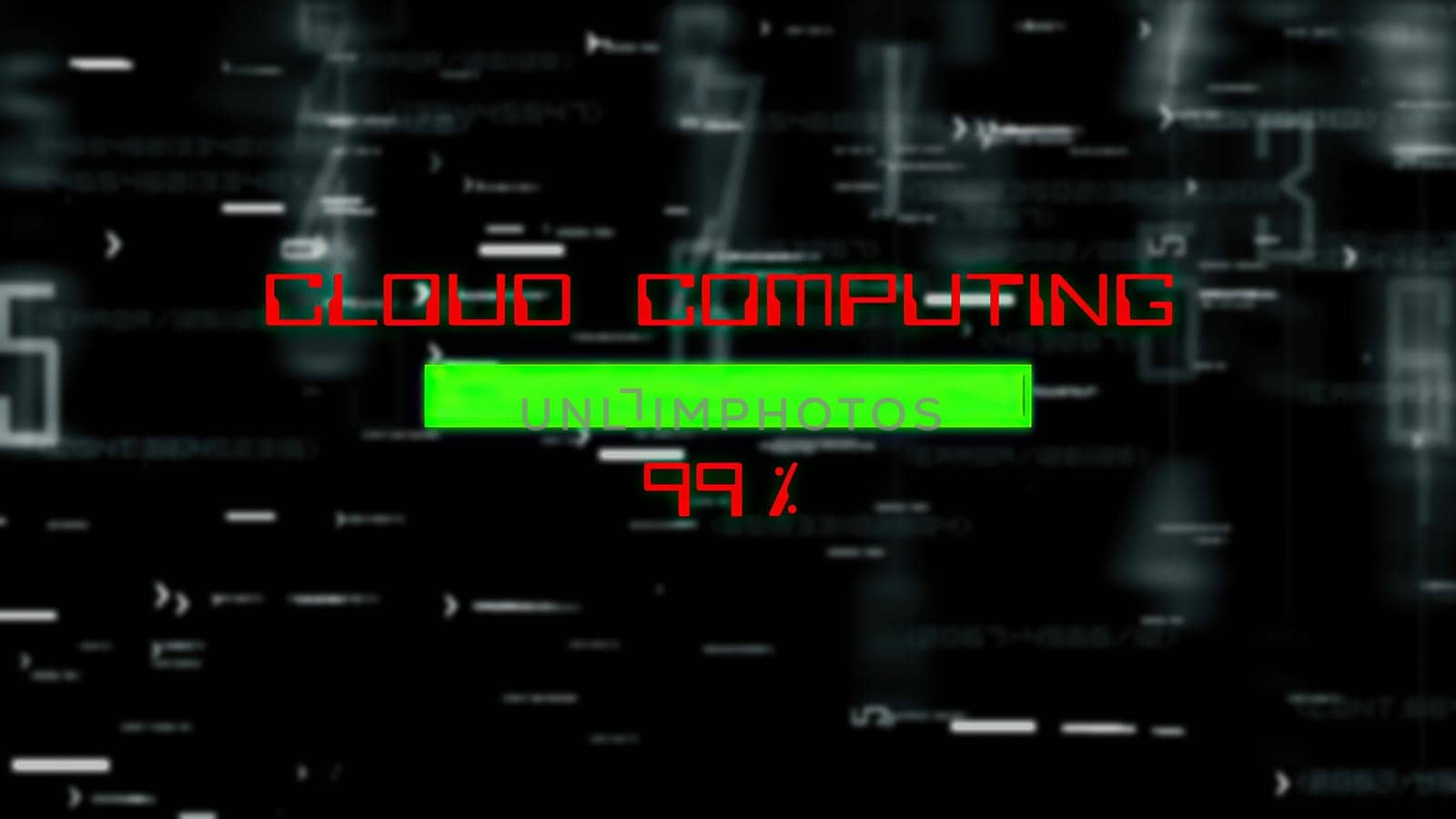 Cloud computing progress bar on digital background