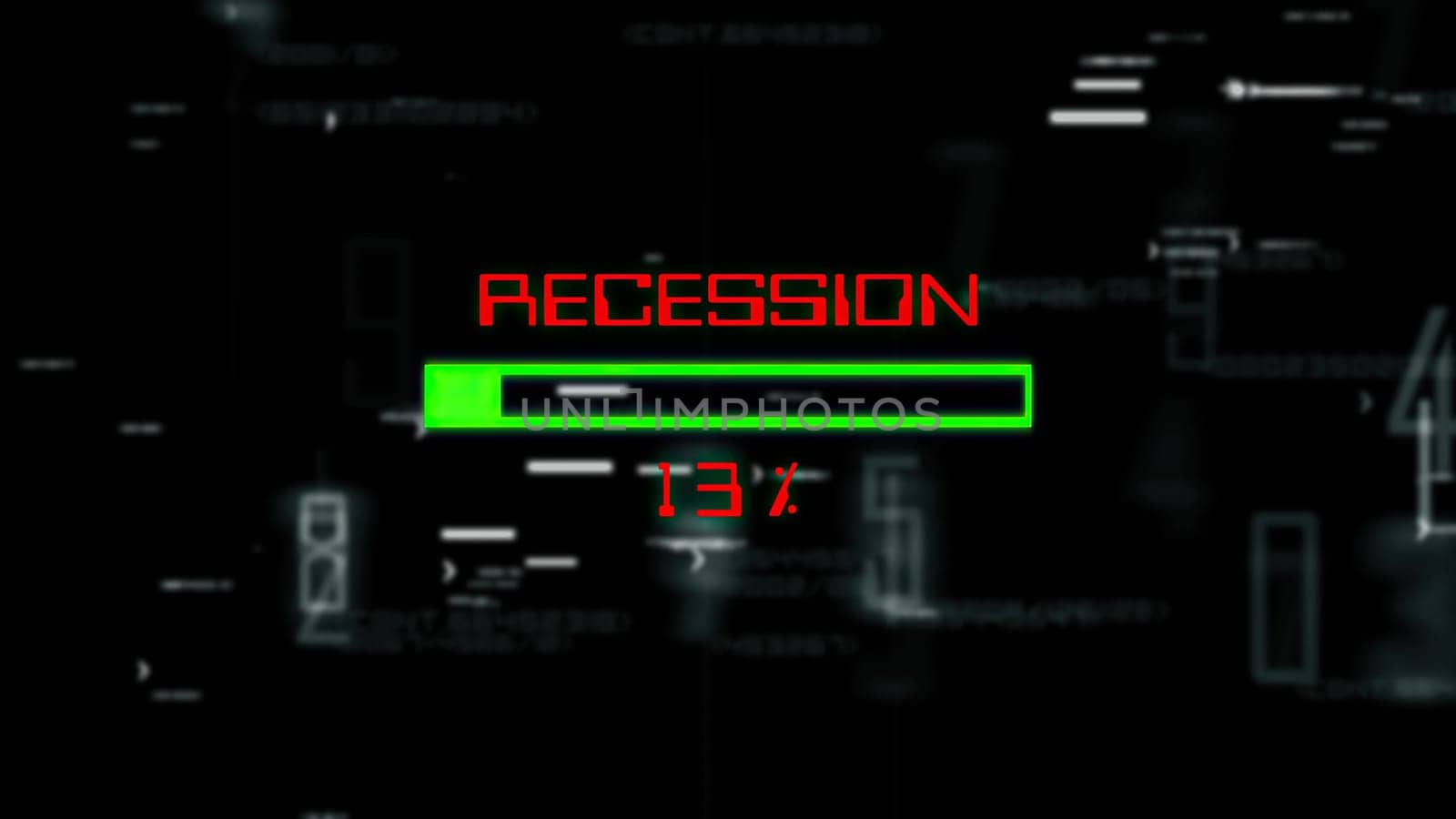 Recession progress bar on digital background