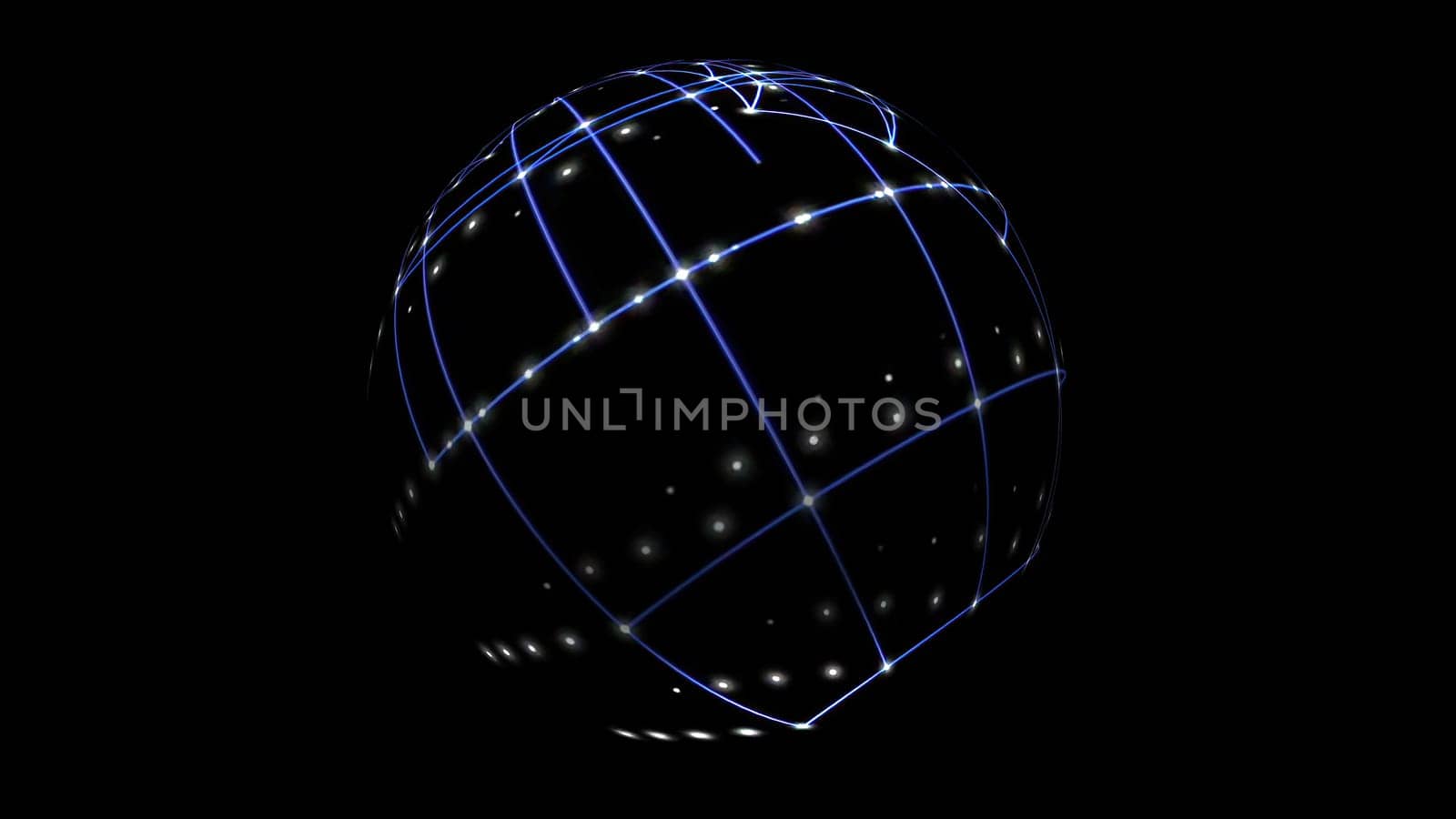 3D illustration of  Sphere Cyber Space Network