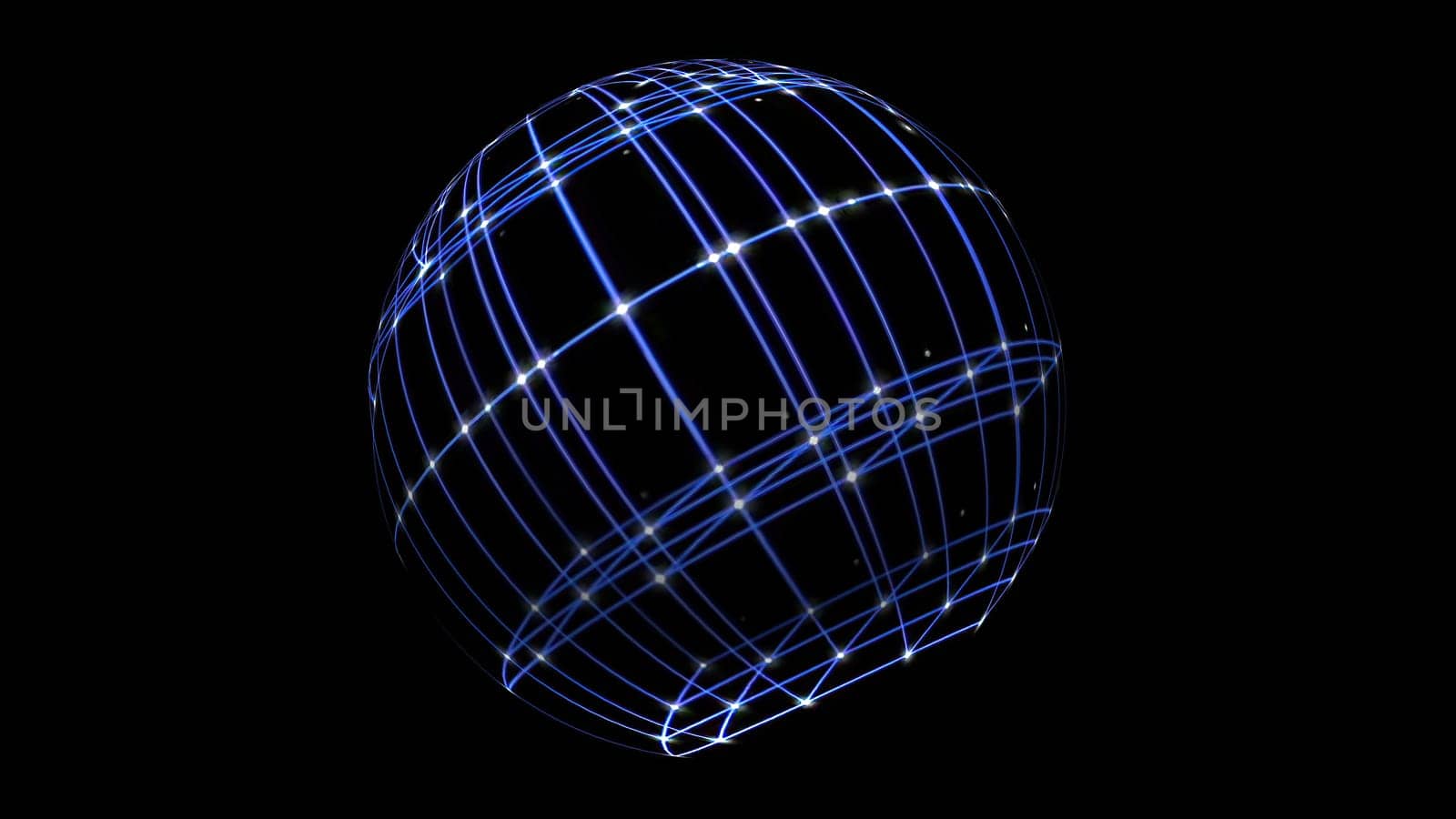 3D illustration of  Sphere Cyber Space Network
