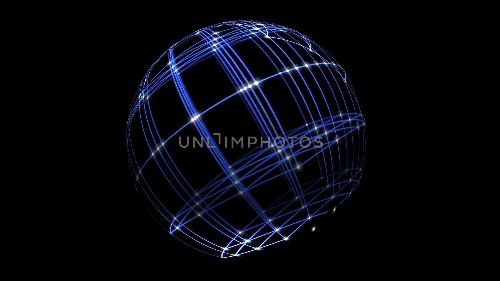 3D illustration of  Sphere Cyber Space Network