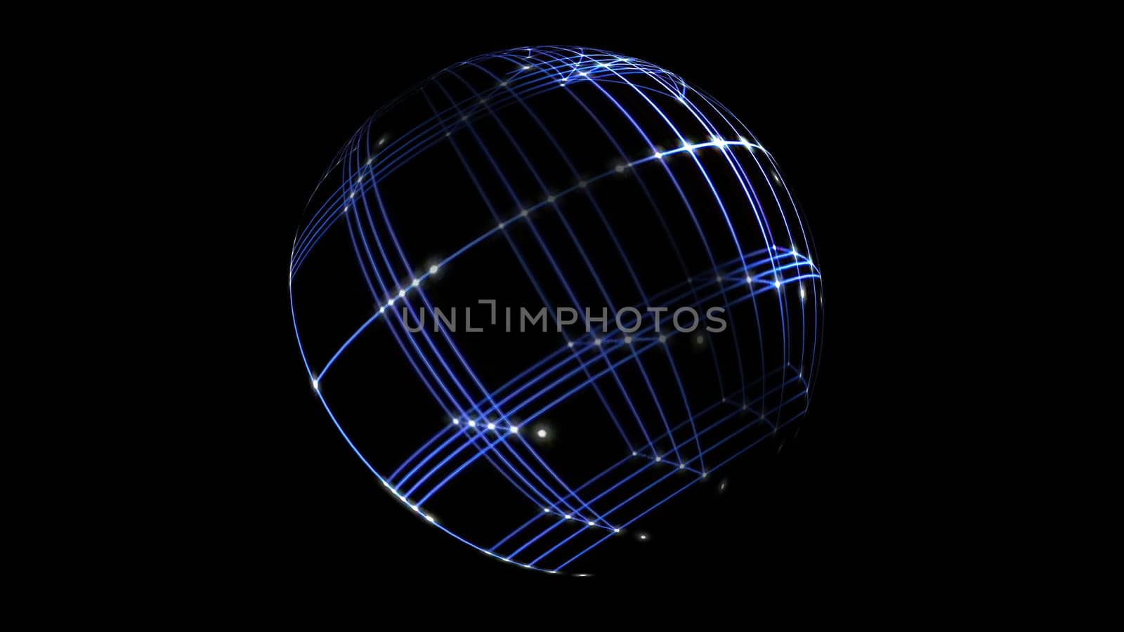 3D illustration of  Sphere Cyber Space Network