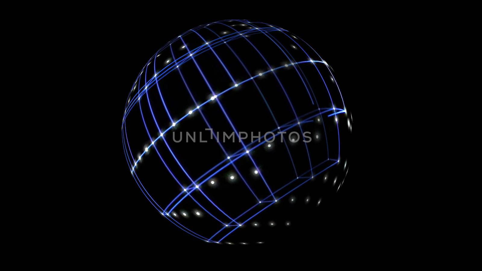 3D illustration of  Sphere Cyber Space Network