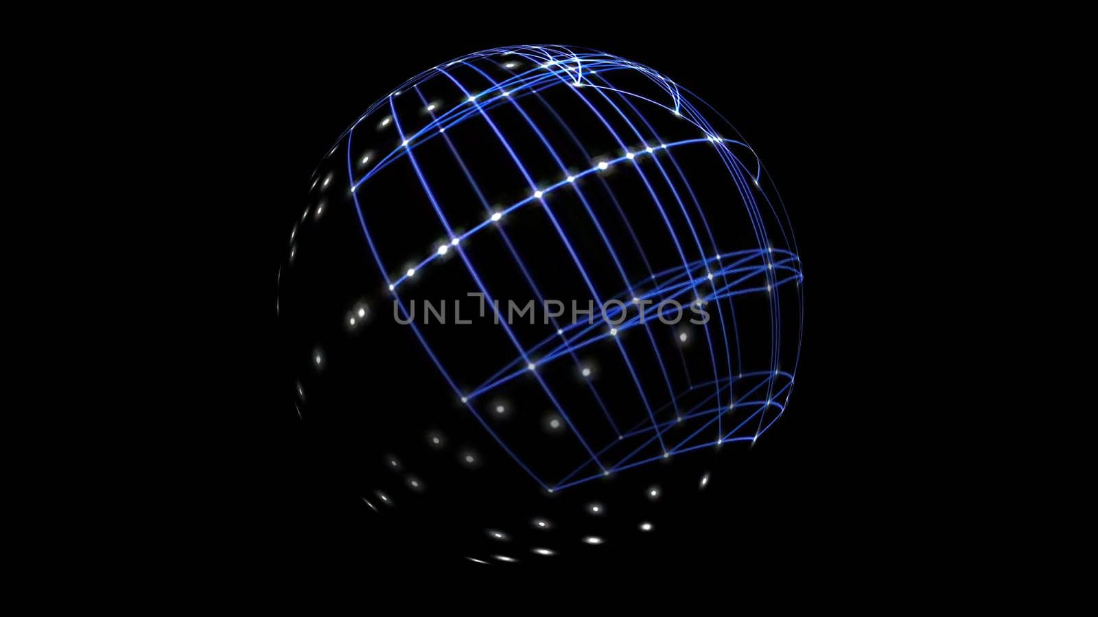 3D illustration of  Sphere Cyber Space Network