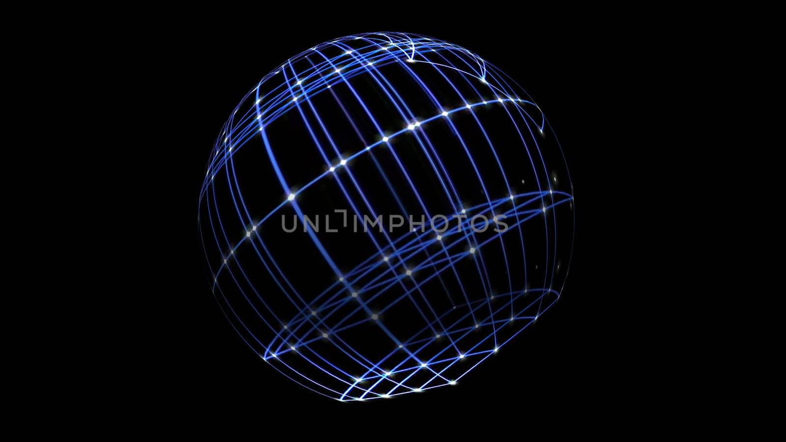 3D illustration of  Sphere Cyber Space Network