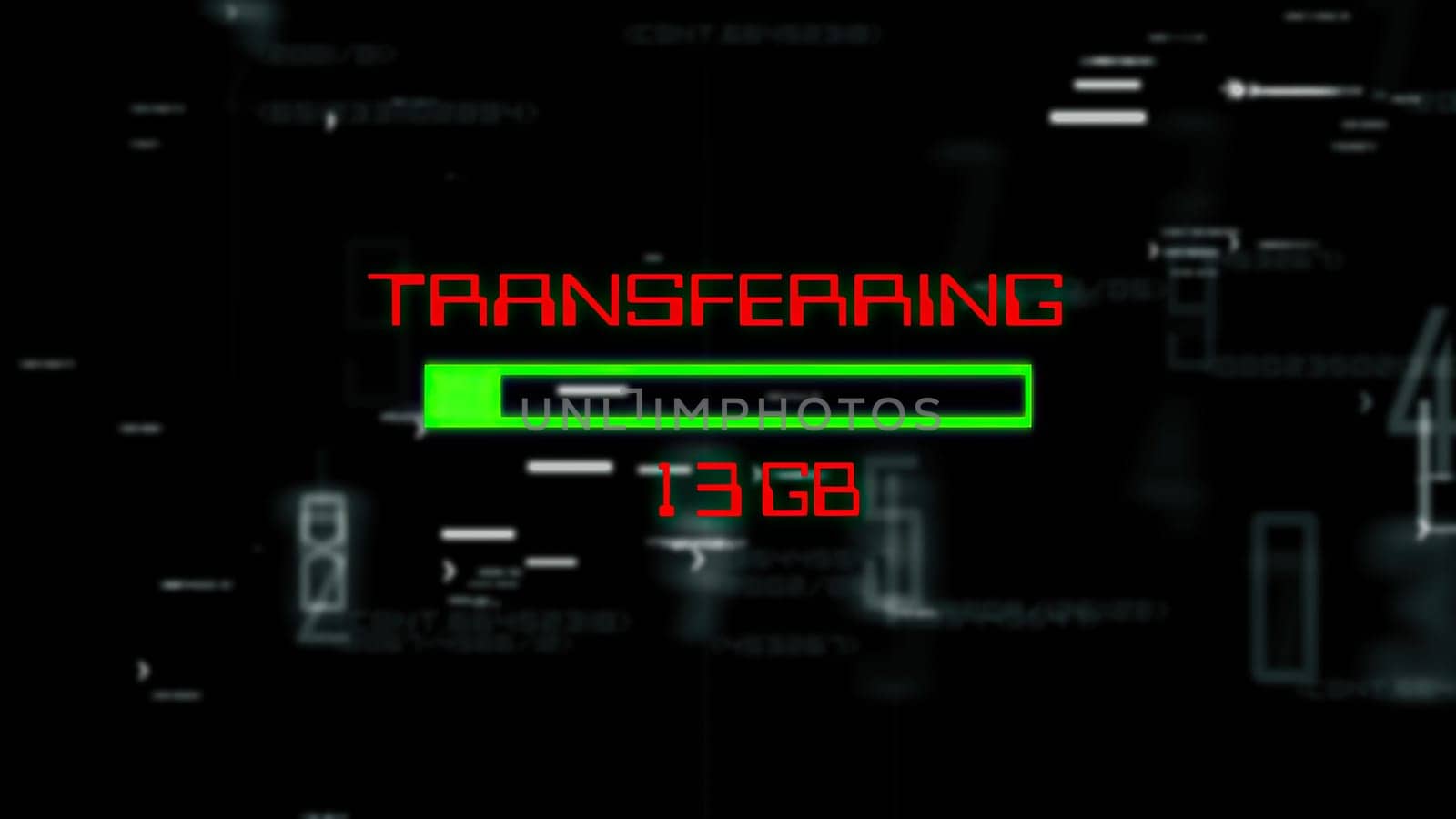 Transferring GB data progress bar on digital background