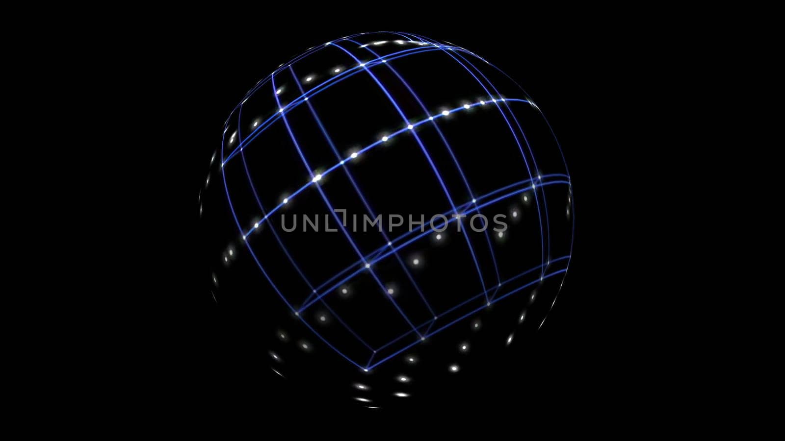 3D illustration of  Sphere Cyber Space Network