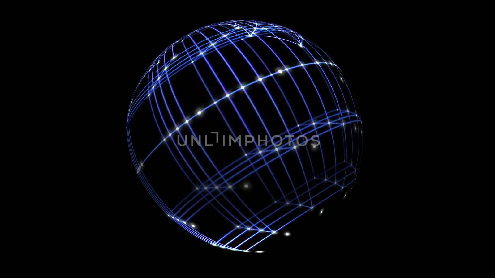 3D illustration of  Sphere Cyber Space Network