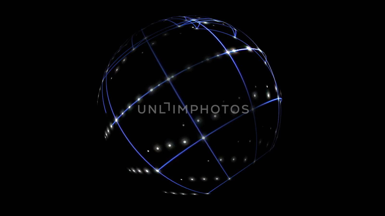 3D illustration of Sphere Cyber Space Network  3d illustration