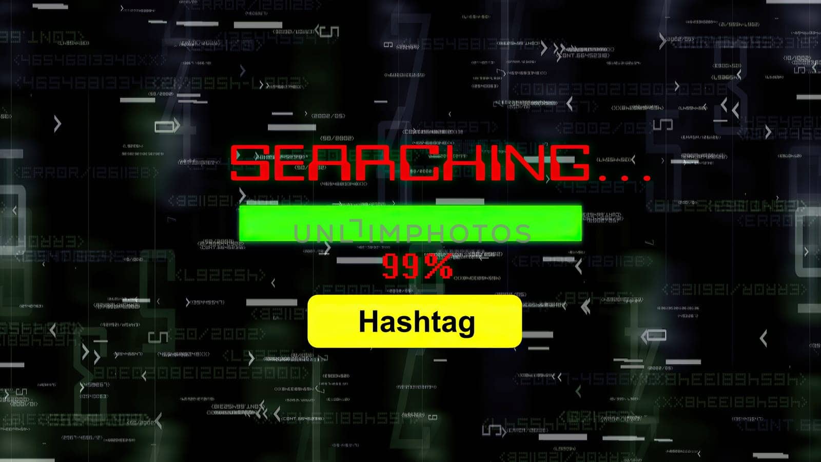 Searching for hashtag online progress bar