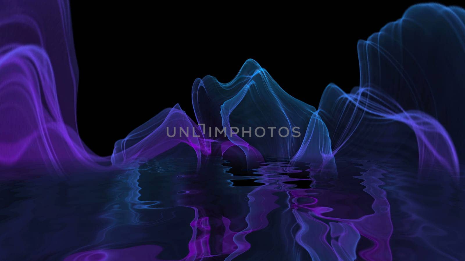 Abstract Digital Wave And Smoke Flow