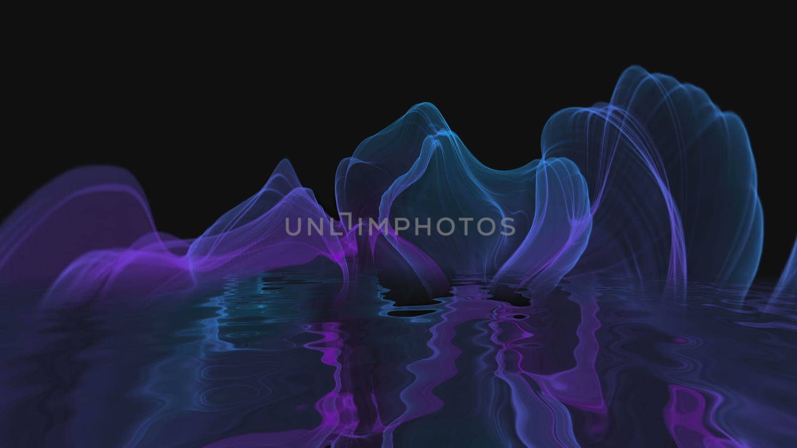 Abstract Digital Wave And Smoke Flow
