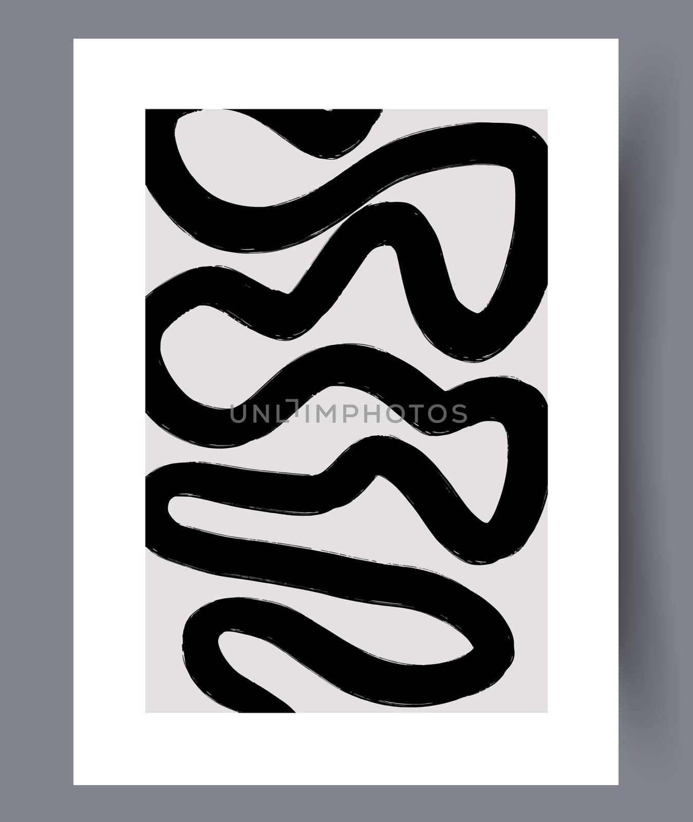 Scandinavian abstract vector print set. Minimalistic abstract wall art background for print. Scandinavian vector style.
